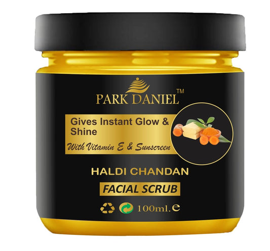 Park Daniel Haldi Chandan Extract Facial Scrub | Face Scrubber | Body Scrub for Blackheads Removal | Instant Glowing | Skin Firming 100 ml